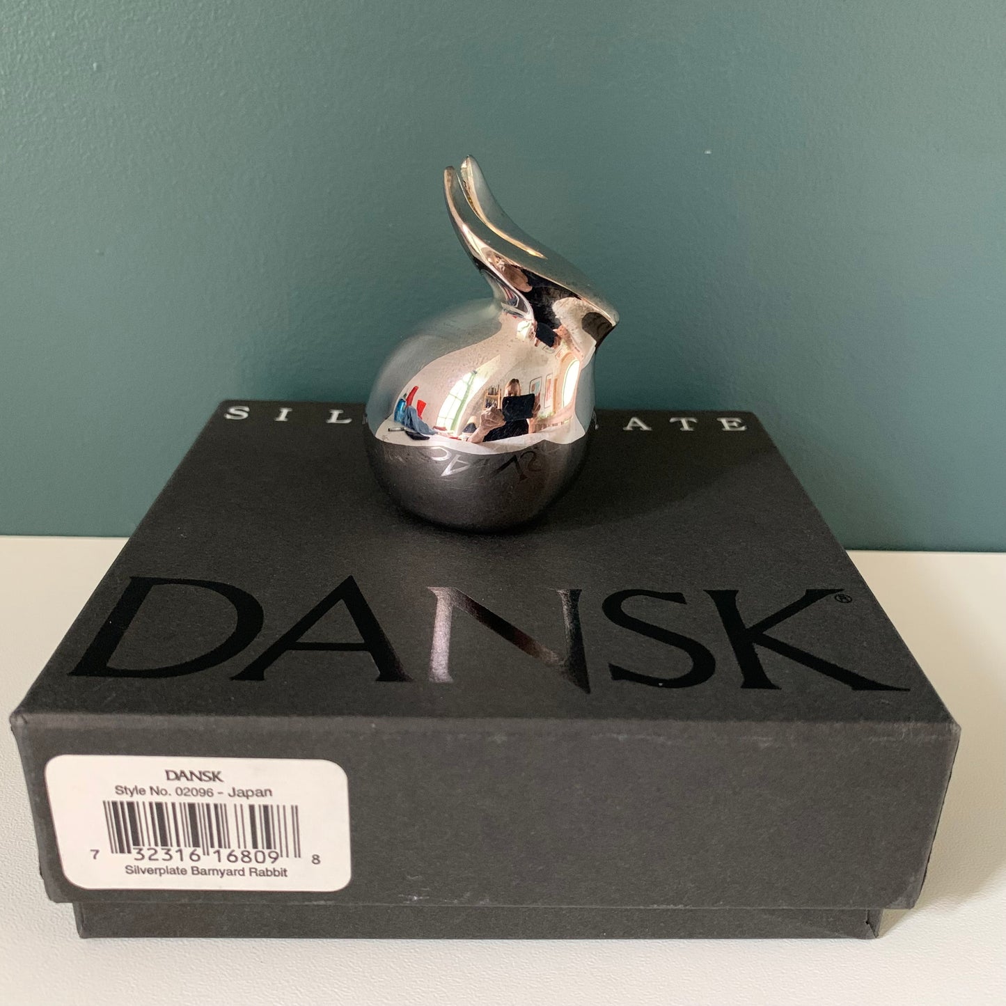 Dansk Silver Bunny Rabbit Paperweight Boxed Danish Designs Gifts Office Work Job Presents Retro