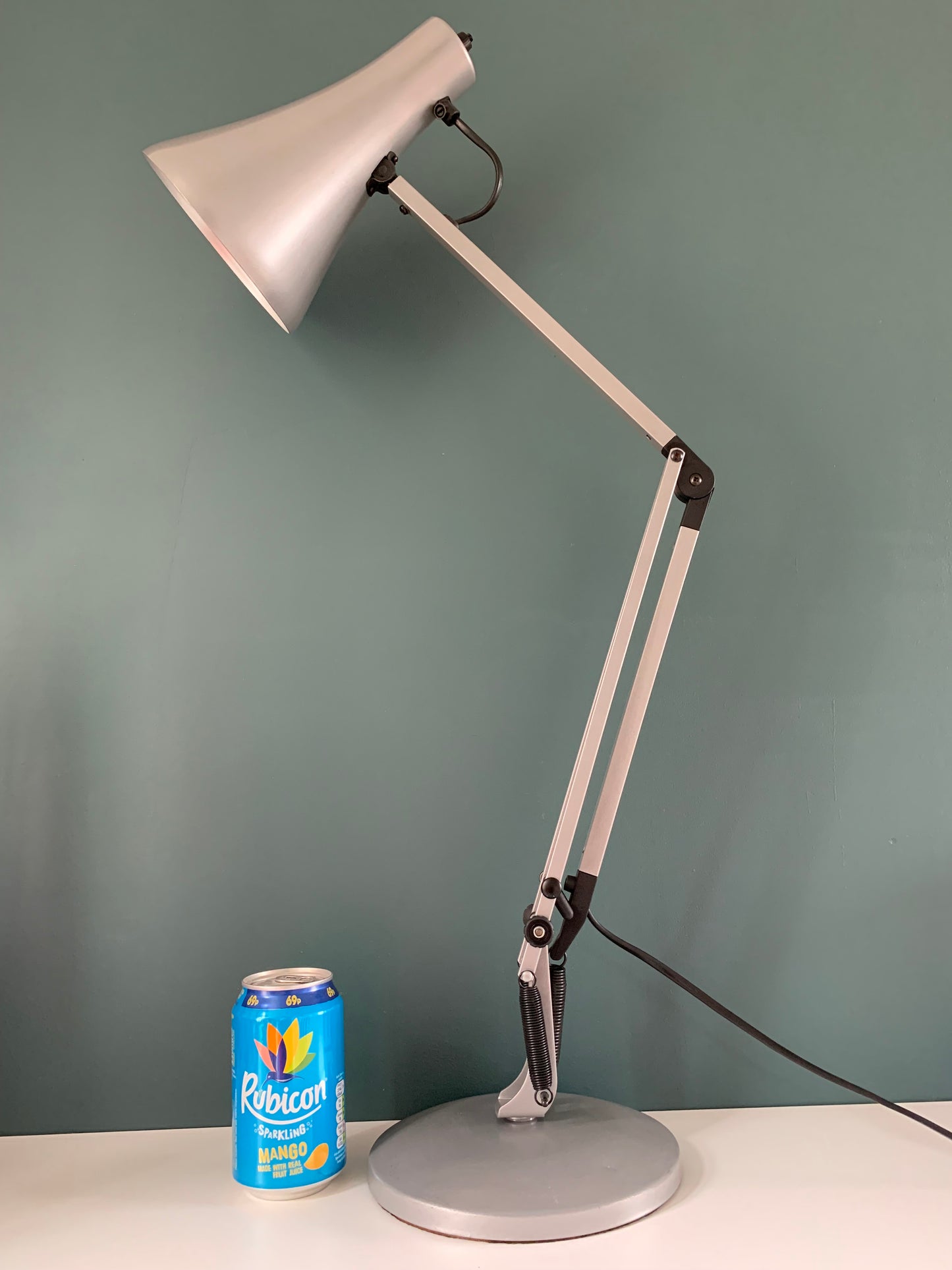 Vintage Silver Grey Anglepoise Desk Office Lamp 1980s British Design