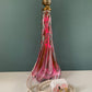 Large Val St Lambert Pink Crystal Glass Table Lamp 1930s 1940s