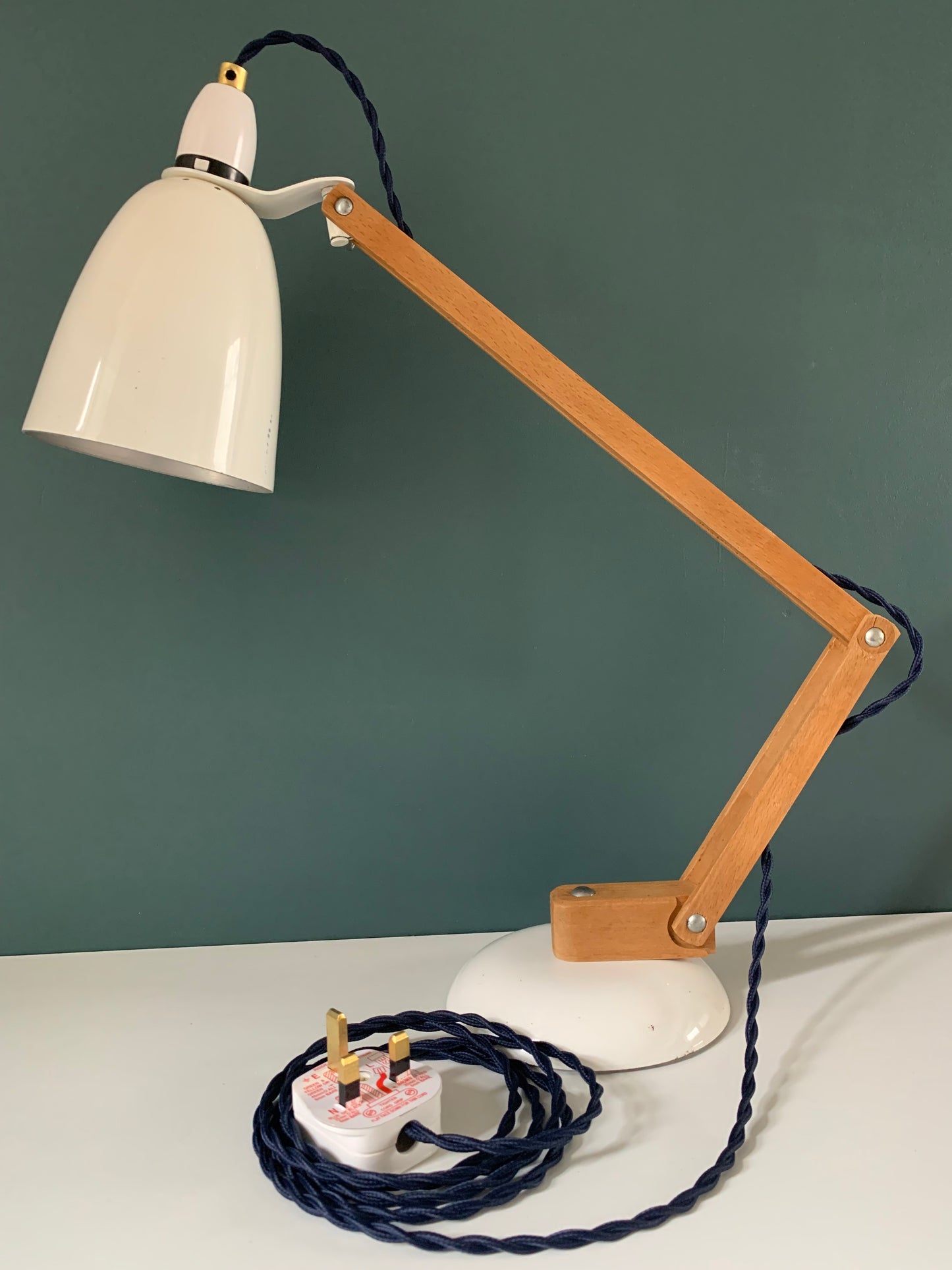 British 1970s White Maclamp Desk Lamp Retro Conran Design
