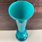 Mid Century Empoli Italian Teal Blue Glass Vase Hooped Cased