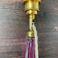 Large Val St Lambert Purple Crystal Glass Table Lamp 1960s 1970s
