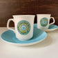 J&G Meakin Aztec Blue Ceramic Espresso Cups & Saucers British English 1960s 1970s Gifts Presents