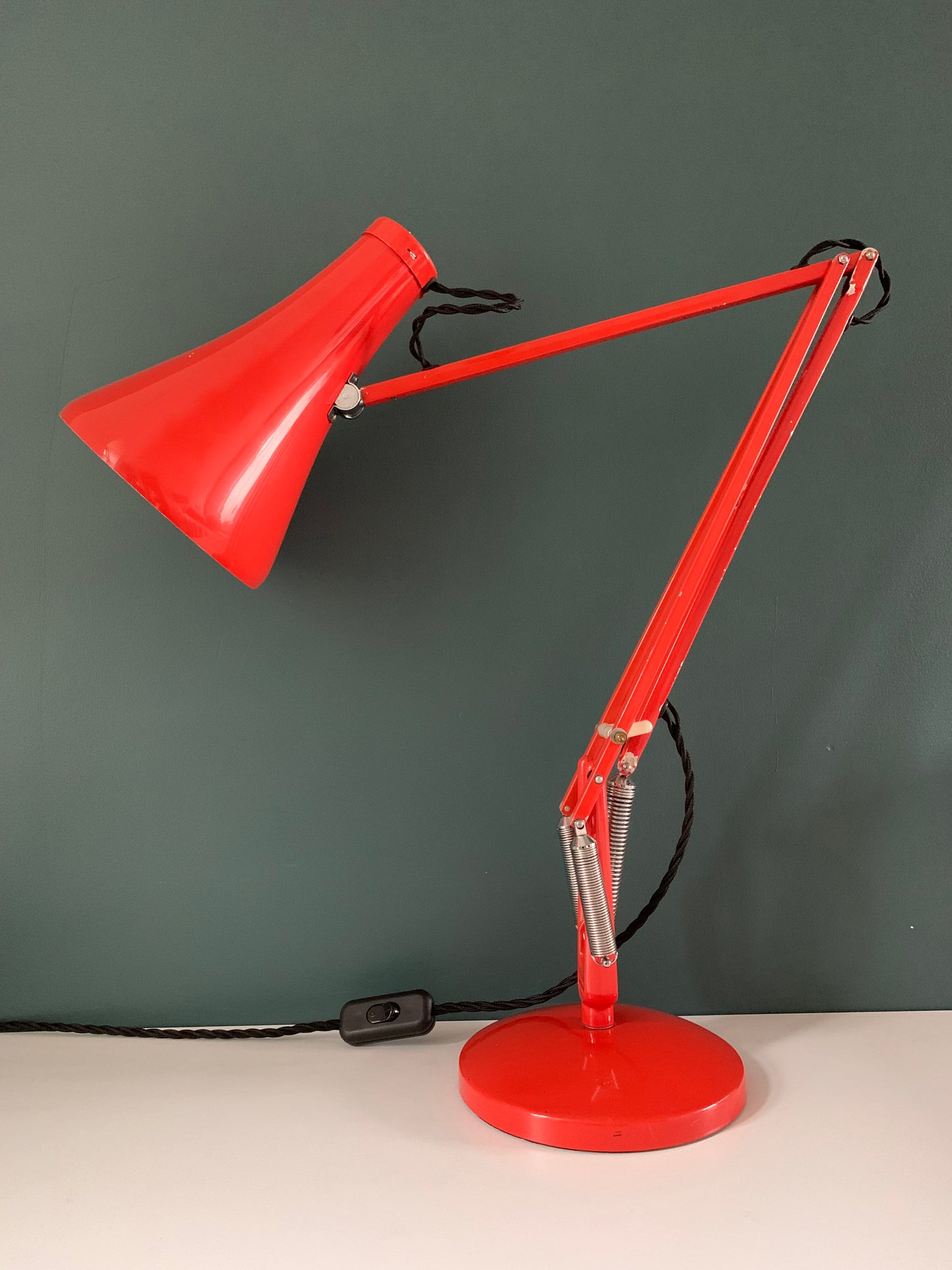 Vintage Orange Anglepoise Desk Office Lamp 1960s 1970s British Design