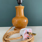 Vintage Staffordshire Mustard Yellow Ceramic Table Lamp British English 1960s