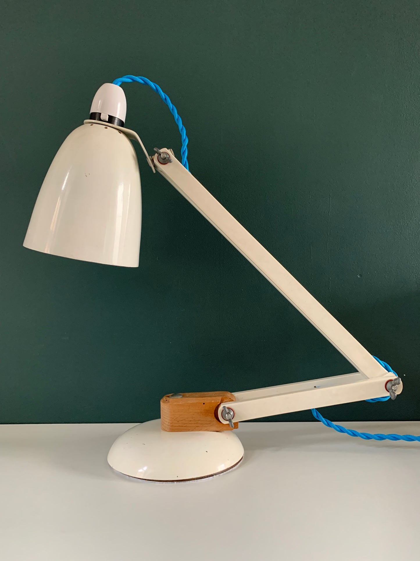 Vintage British White Maclamp Desk Lamp 1970s Office Retro Conran Design