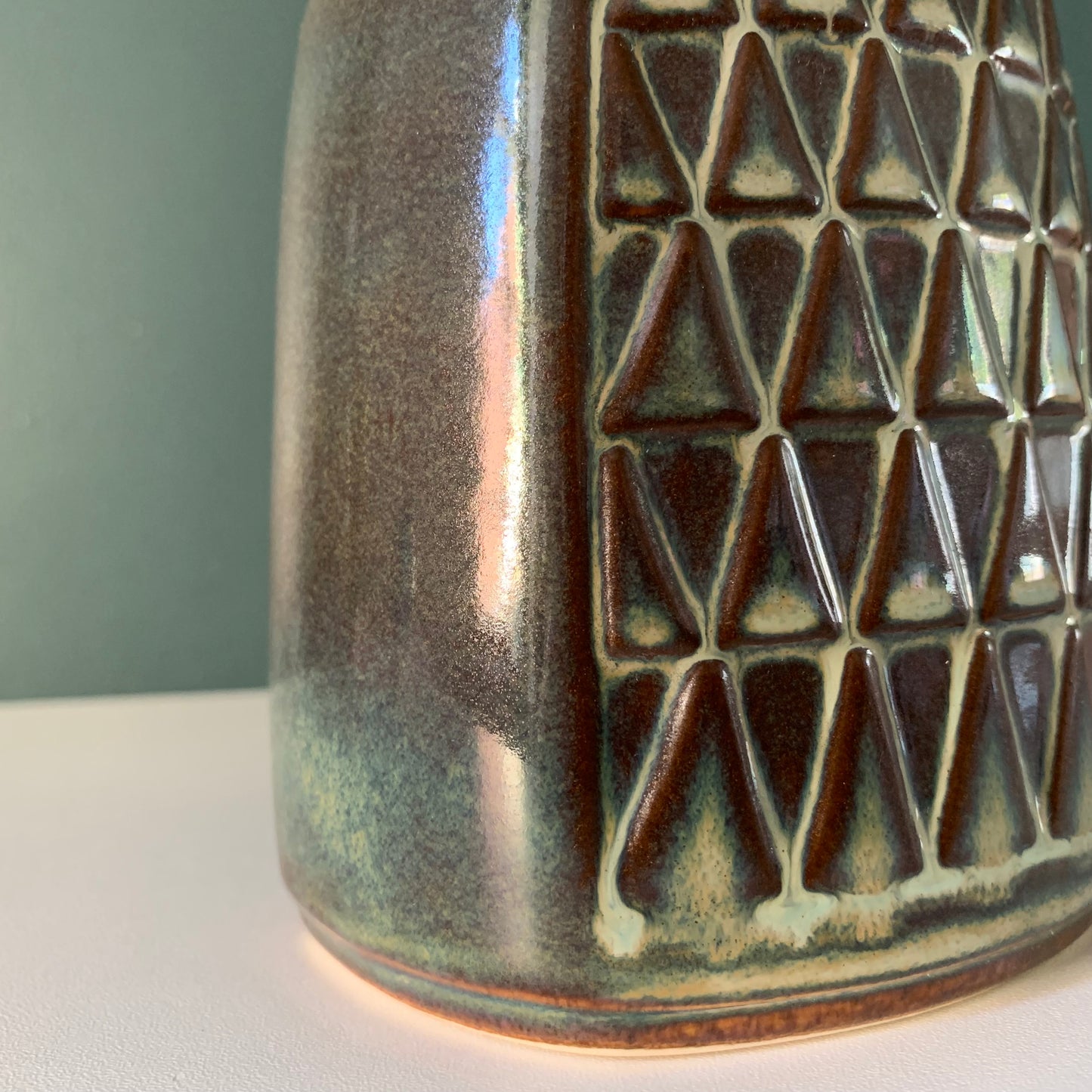 Mid Century Soholm Pottery Blue Green Danish Table Lamp 1960s Retro Scandinavian 1036
