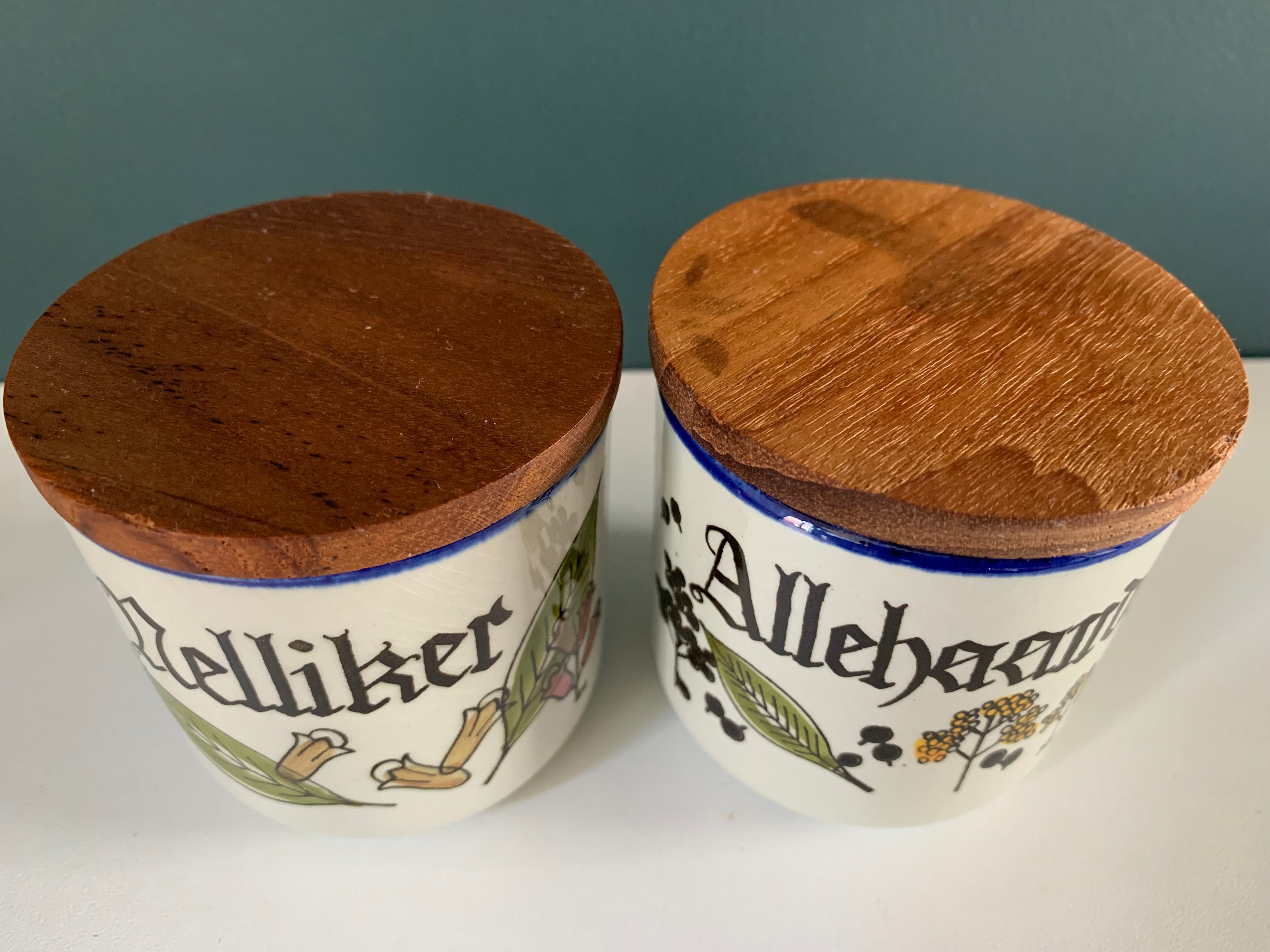 Vintage Knabstrup Pernille Danish Teak Lidded Ceramic Spice Jar