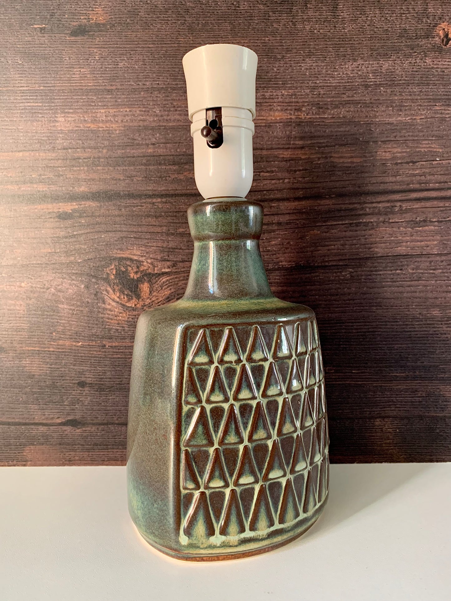 Mid Century Soholm Pottery Blue Green Danish Table Lamp 1960s Retro Scandinavian 1036