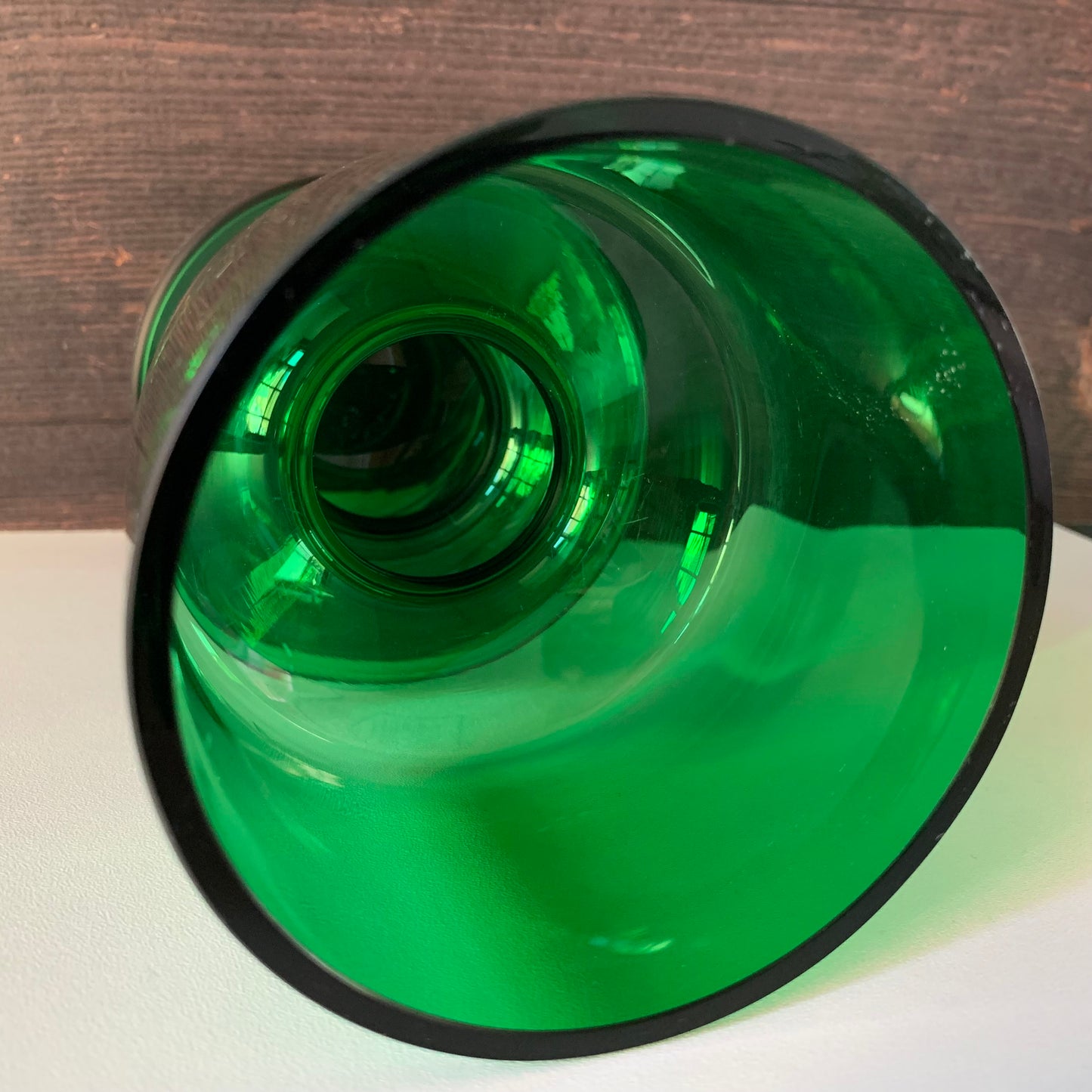 Riihimaki Emerald Green Glass Vase Tamara Aladin 1472 Vintage 1960s 1970s Scandinavian Finnish Retro