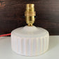 Vintage British English White Pink Ceramic Table Lamp 1970s 1980s Staffordshire Pottery