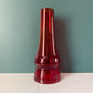 Riihimaki Mid Century Red Glass Chimney Vase Scandinavian Finnish Design