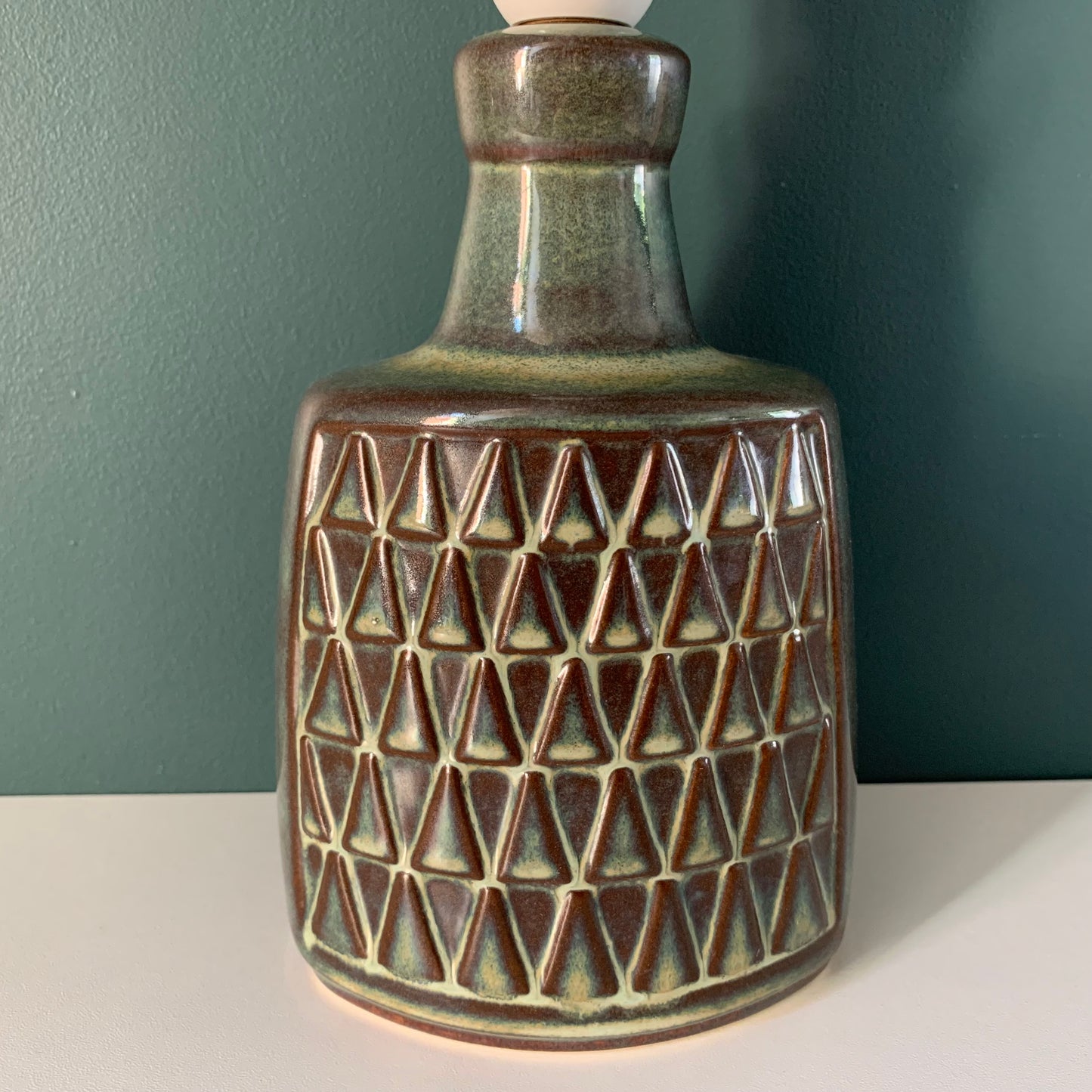 Mid Century Soholm Pottery Blue Green Danish Table Lamp 1960s Retro Scandinavian 1036