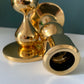 Asmussen 2 Drop Danish Gold Plated Candle Stick Holder 1970s Hamlet