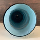 Aseda Swedish Blue Hooped Glass Vase Petrol Turquoise 1960s 1970s Retro
