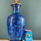 Large Turquoise Mid Century Chinese Cloisonne Copper Table Lamp