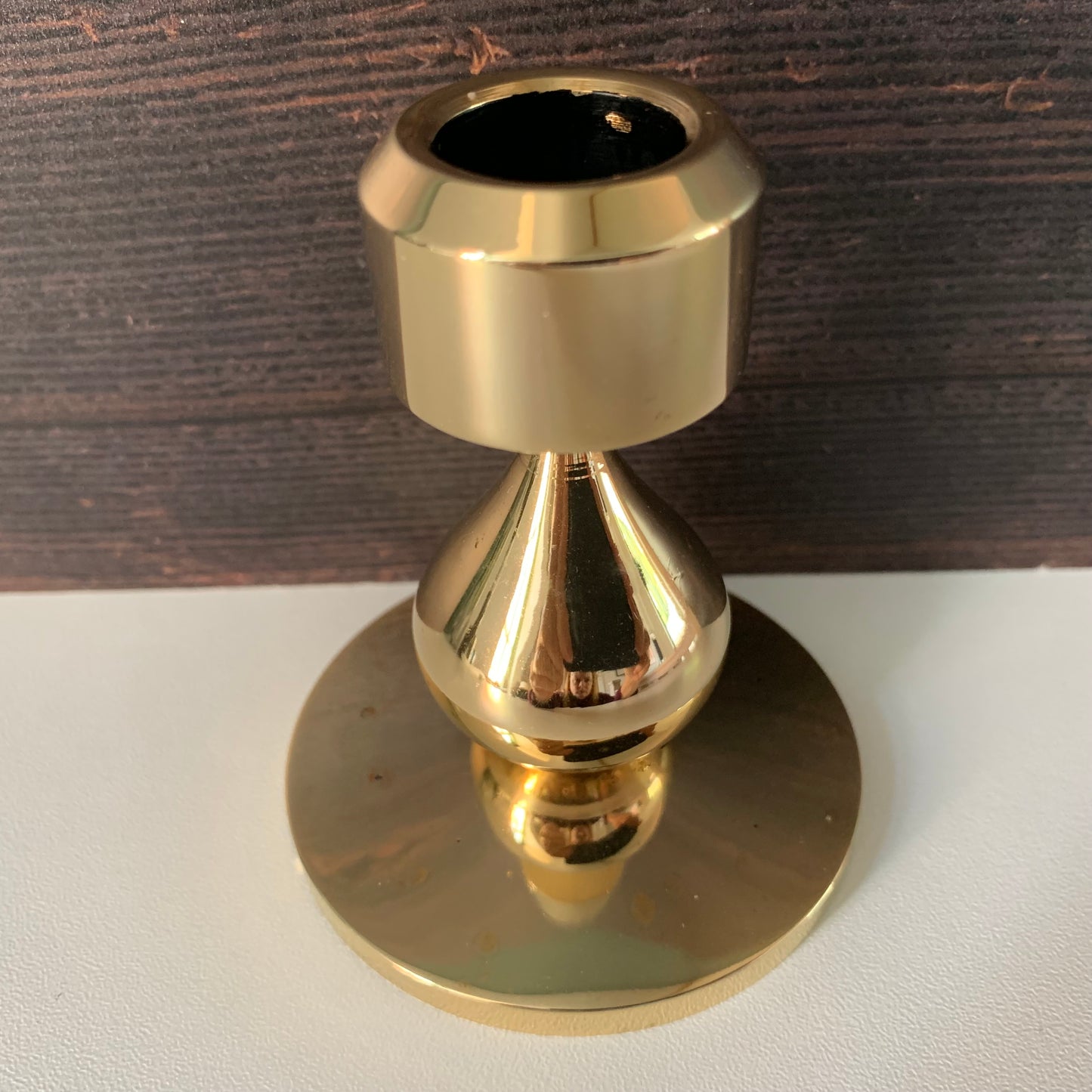 Asmussen 1 Drop Danish Gold Plated Candle Stick Holder 1970s Hamlet