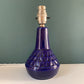 Soholm Danish Blue Table Lamp 1960s Pottery Scandi Bedside Light 3323