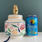 Vintage English Poole Pottery Floral Ceramic Table Lamp 1950s British