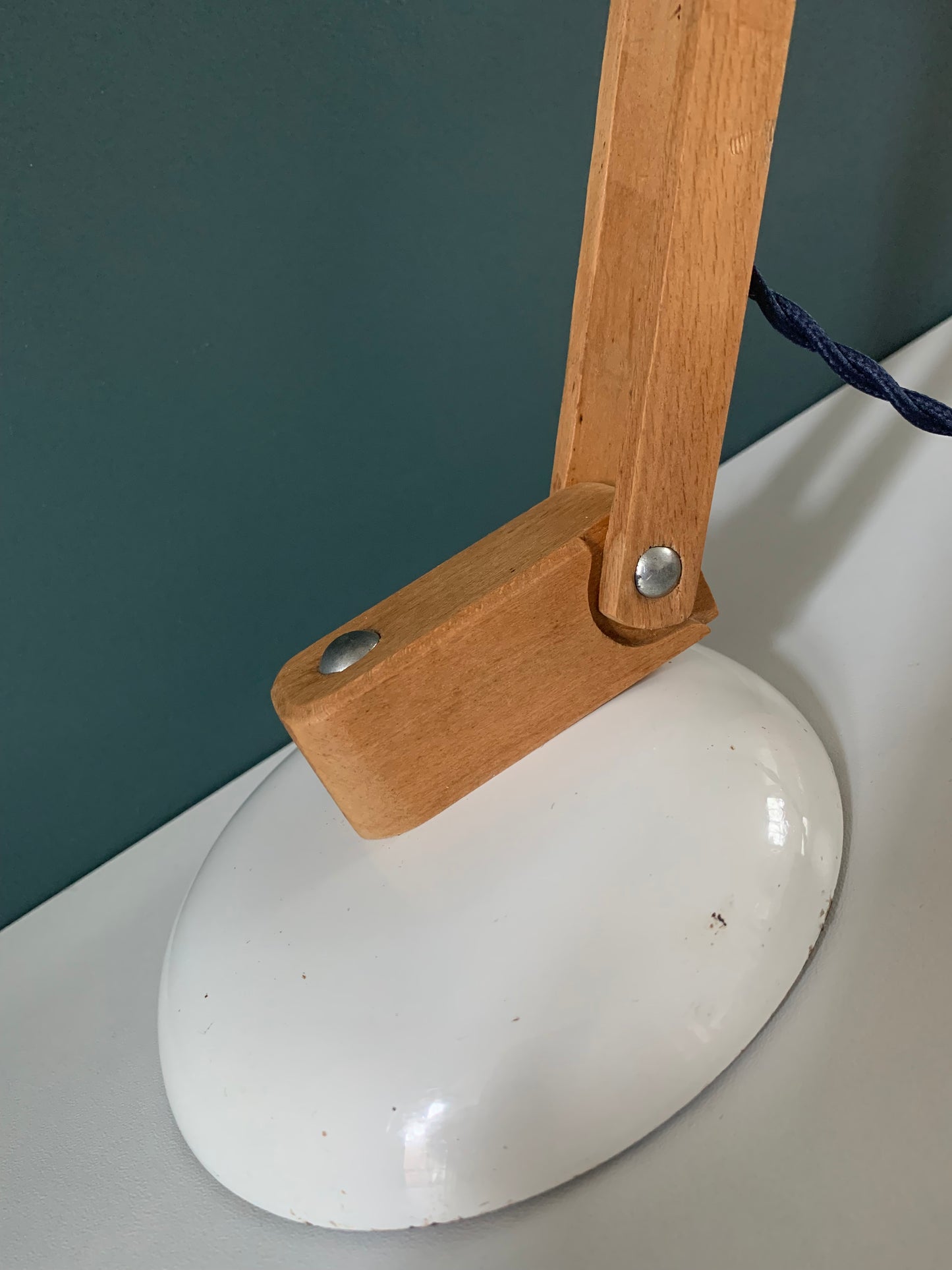 British 1970s White Maclamp Desk Lamp Retro Conran Design