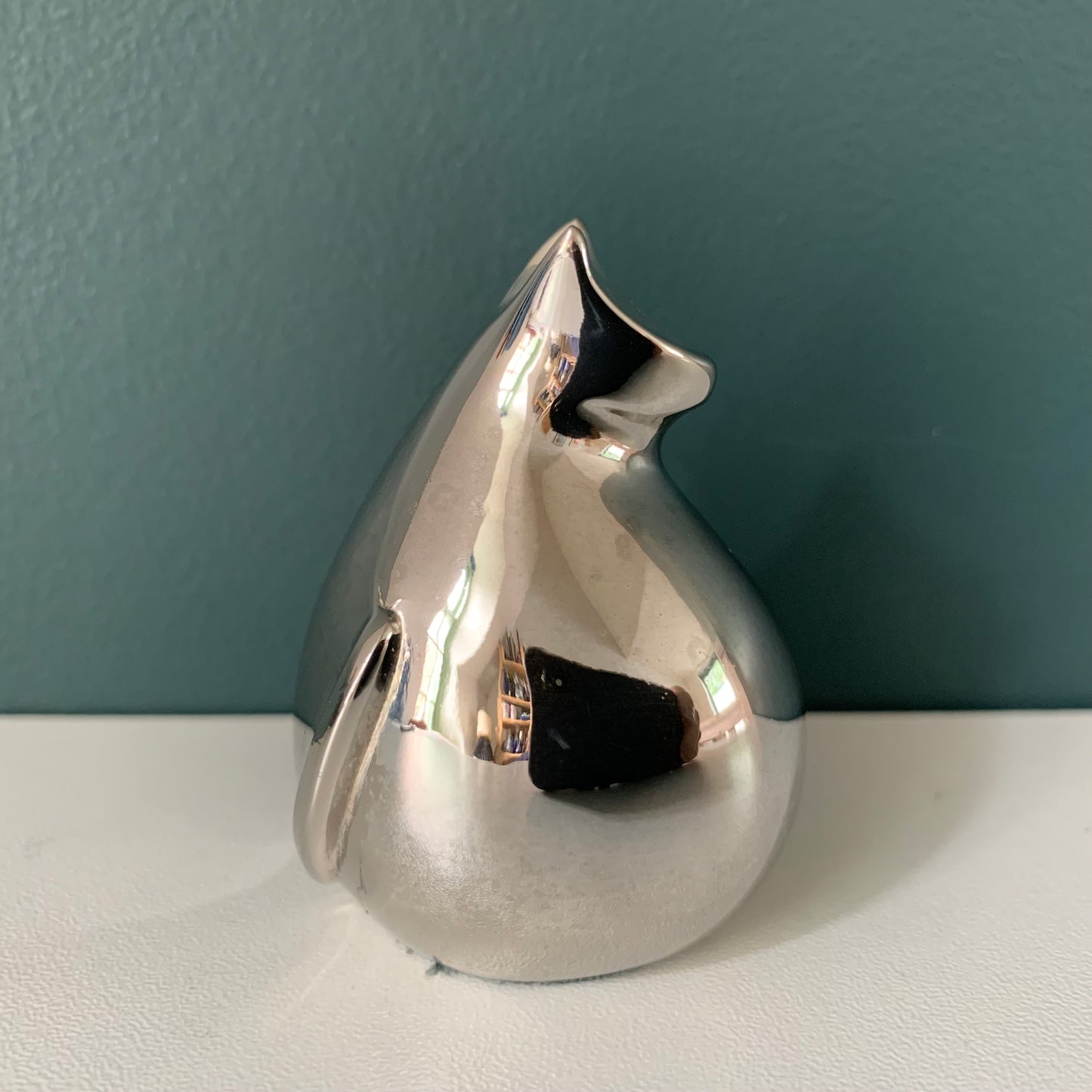 Boxed Dansk Designs Silver Cat Paperweight Swedish Danish Retro Vintage Office Job Work