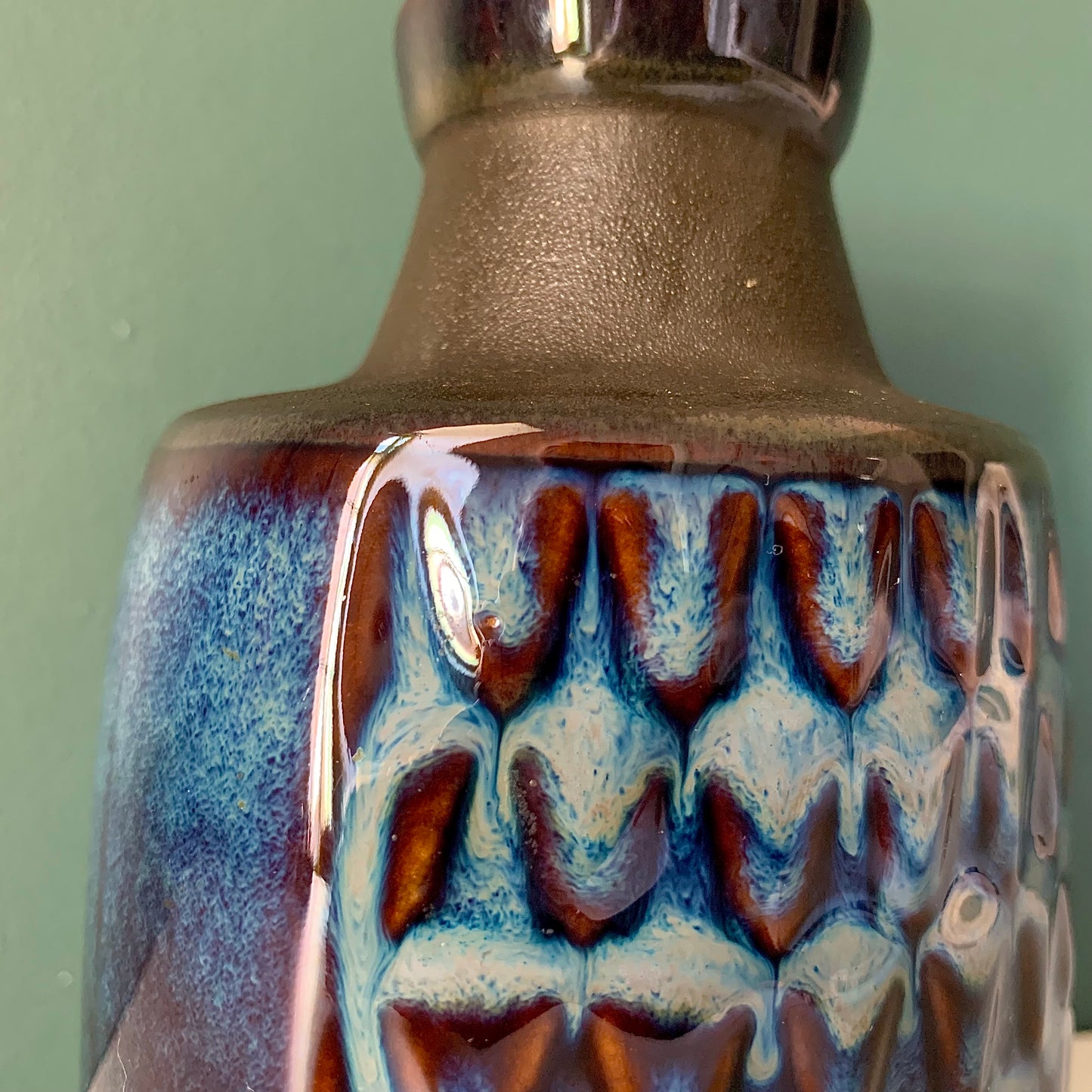 Soholm Pottery Blue Danish Ceramic Vase Vintage 1960s Retro Scandinavian 3322