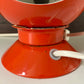 Danish Frandsen Orange Ball Table Lamp 1970s Retro Light Atomic Era