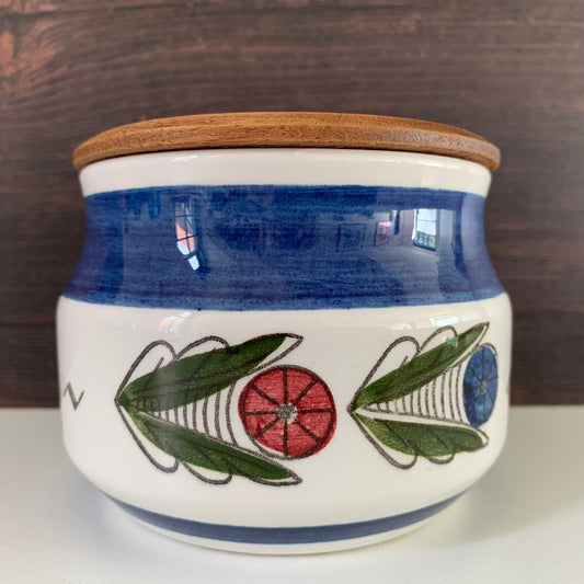 Rorstrand Dalom Swedish Teak Lidded Ceramic Herring Dish Scandinavian Pottery