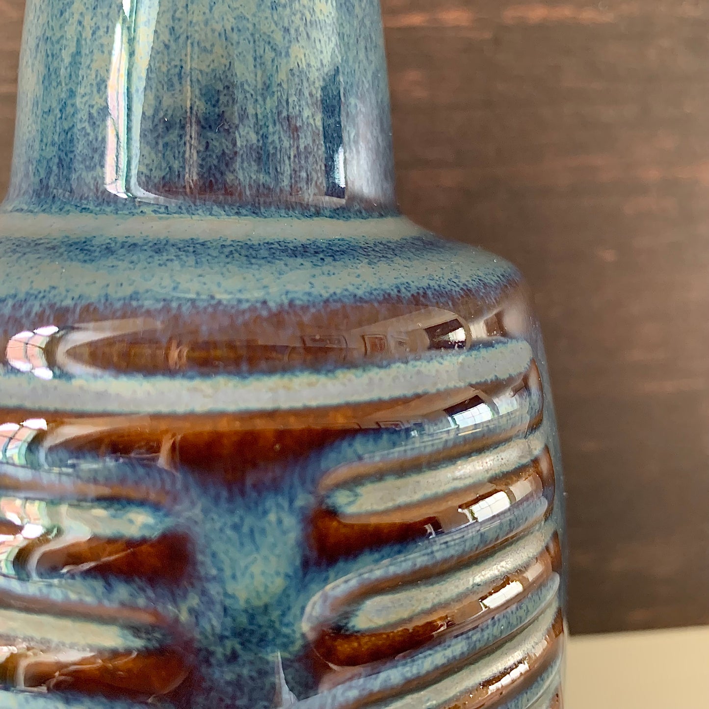 Soholm Pottery Blue Danish Table Lamp Vintage 1960s Retro 1012