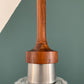 Mid Century Danish Swedish Teak Glass Teak Pendant Ceiling Lamp Scandinavian Light