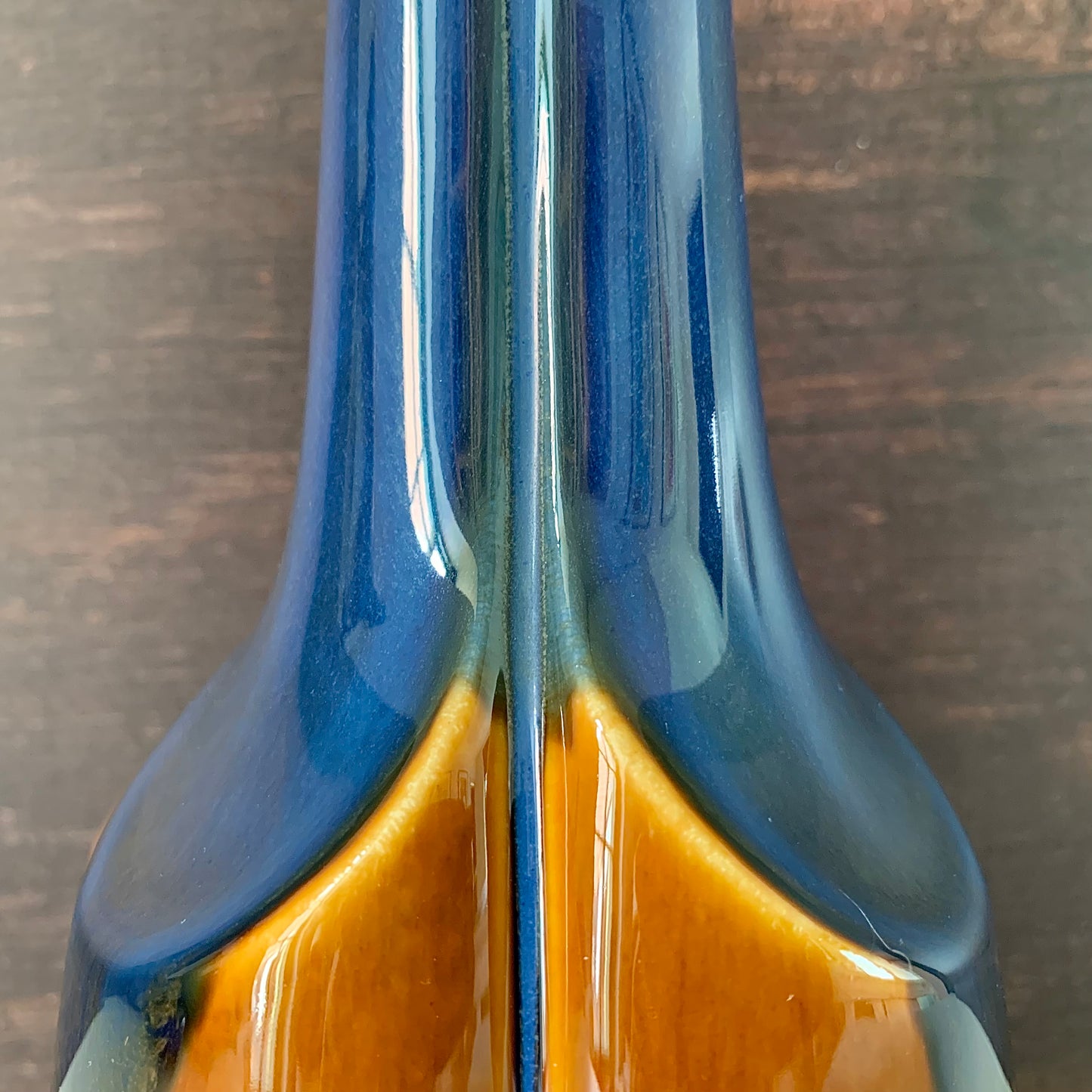 Soholm Pottery Blue Amber Danish Table Lamp Vintage 1960s Retro 940