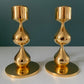 Asmussen 2 Drop Danish Gold Plated Candle Stick Holder 1970s Hamlet