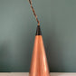 Mid Century Danish Solid Hammered Copper Cone Pendant Lamp Ceiling Light Scandinavian Industrial