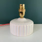 Vintage British English White Pink Ceramic Table Lamp 1970s 1980s Staffordshire Pottery