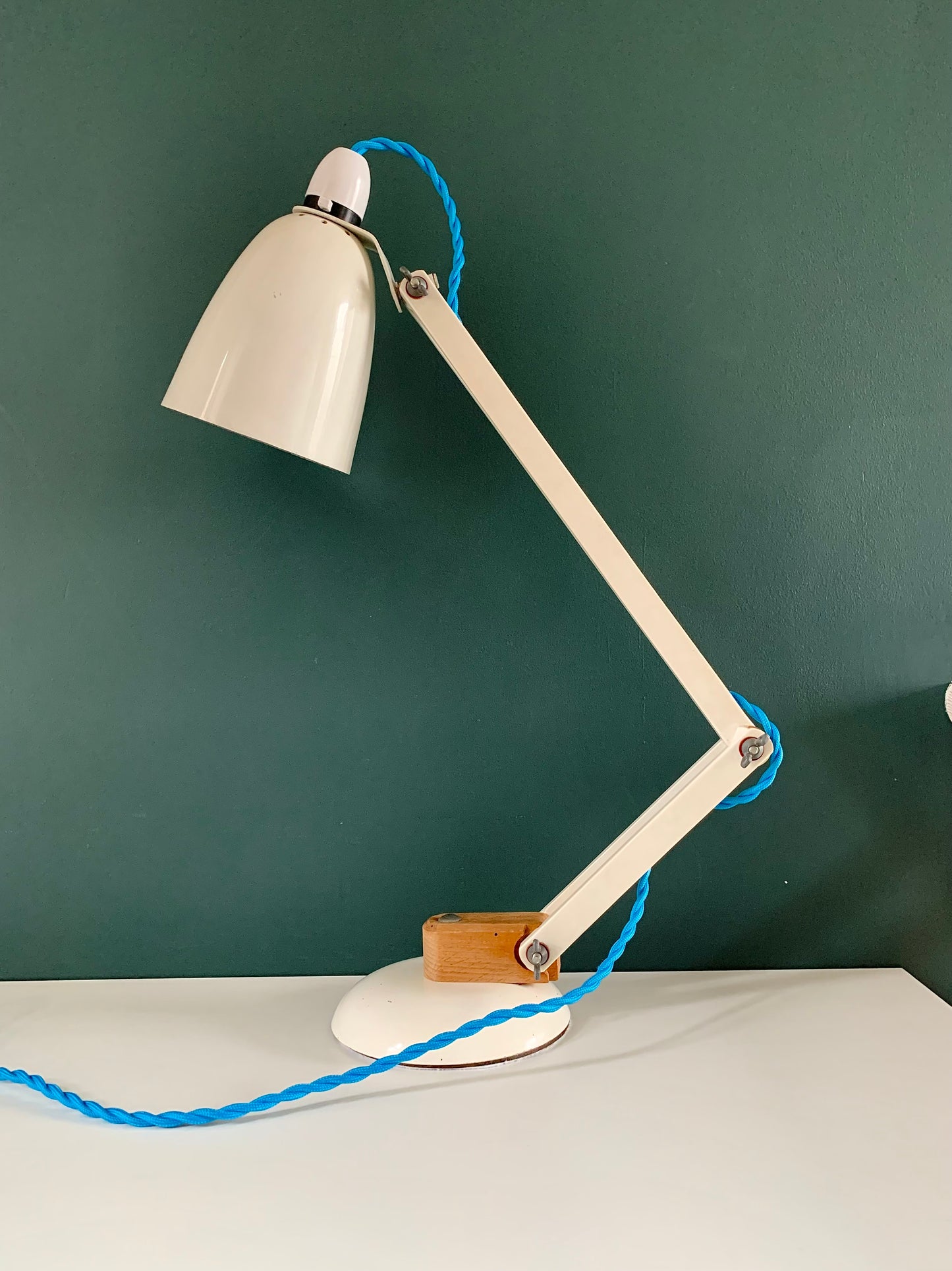 Vintage British White Maclamp Desk Lamp 1970s Office Retro Conran Design