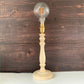 Vintage Cream Wood British Candle Stick Table Lamp 1980s