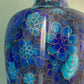 Large Turquoise Mid Century Chinese Cloisonne Copper Table Lamp