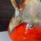 Mid Century Orange German Fat Lava Glaze Ceramic Jug Vase 1960s 1970s