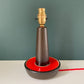 Vintage Danish Soholm Pottery Red Ceramic Table Lamp 1072 1960s 1970s