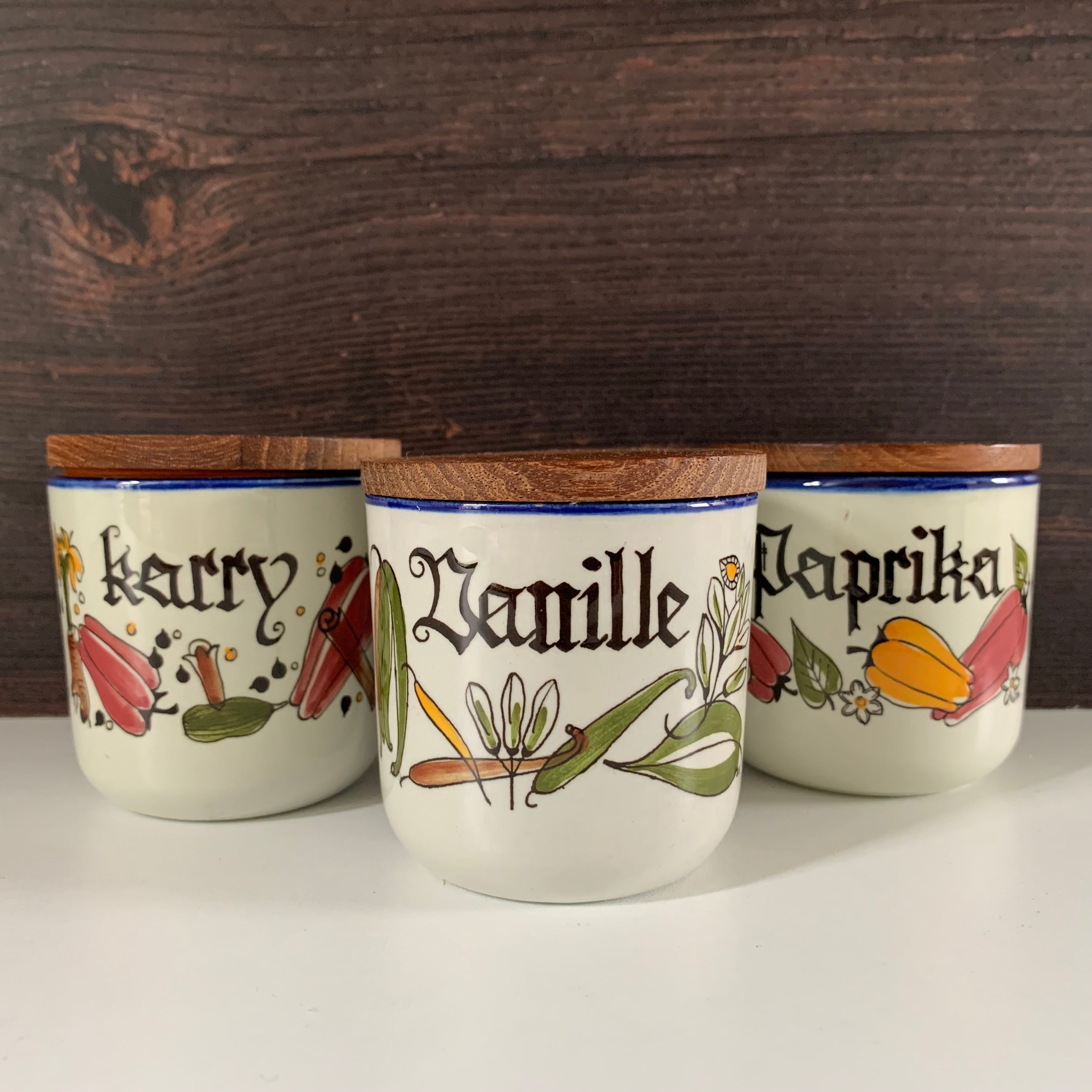 Vintage Knabstrup Pernille Danish Teak Lidded Ceramic Spice Jar