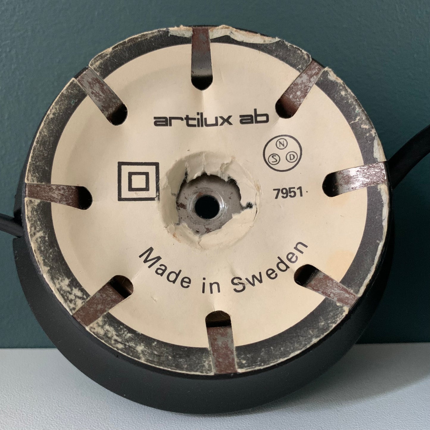 Swedish Metallic Green Ball Table Lamp 1970s Retro Light Atomic Era Frandsen