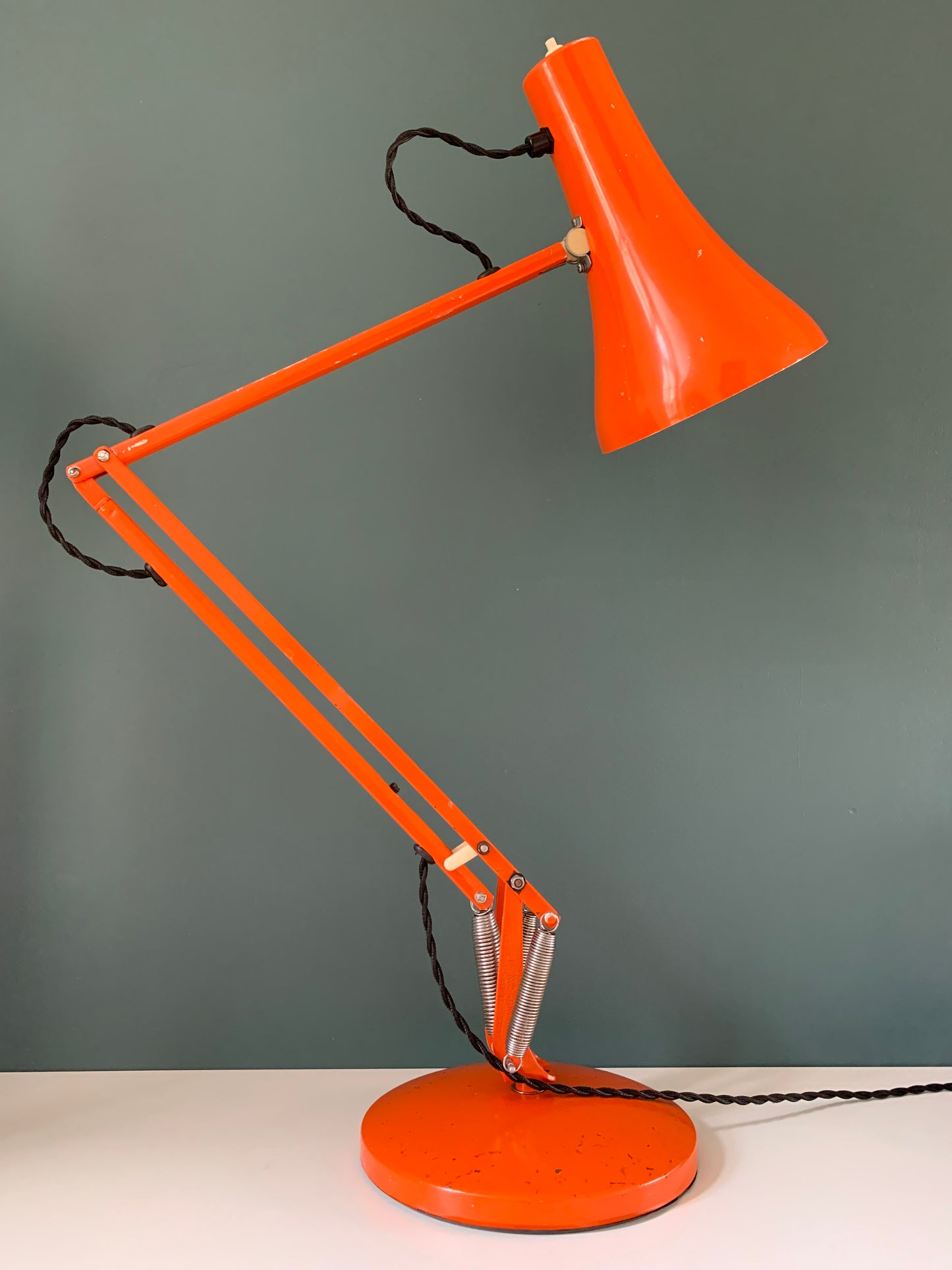 Vintage Orange Anglepoise Desk Office Lamp 1970s 1980s British Design