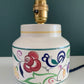 Vintage English Poole Pottery Floral Ceramic Table Lamp 1950s British