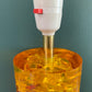 Shattaline British Yellow Orange Table Lamp Cracked Resin Crushed Ice Vintage Retro Atomic Era Shatterline