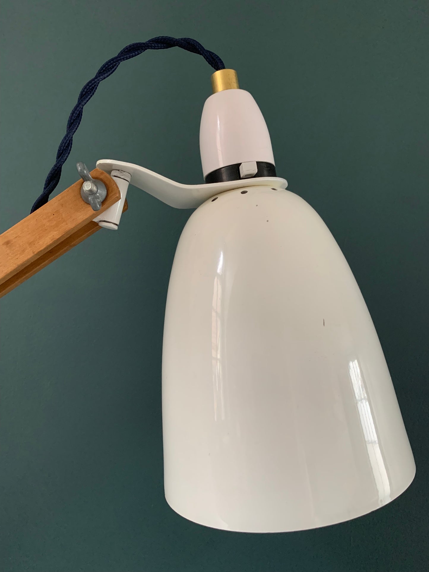 British 1970s White Maclamp Desk Lamp Retro Conran Design