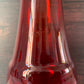 Riihimaki Mid Century Red Glass Chimney Vase Scandinavian Finnish Design