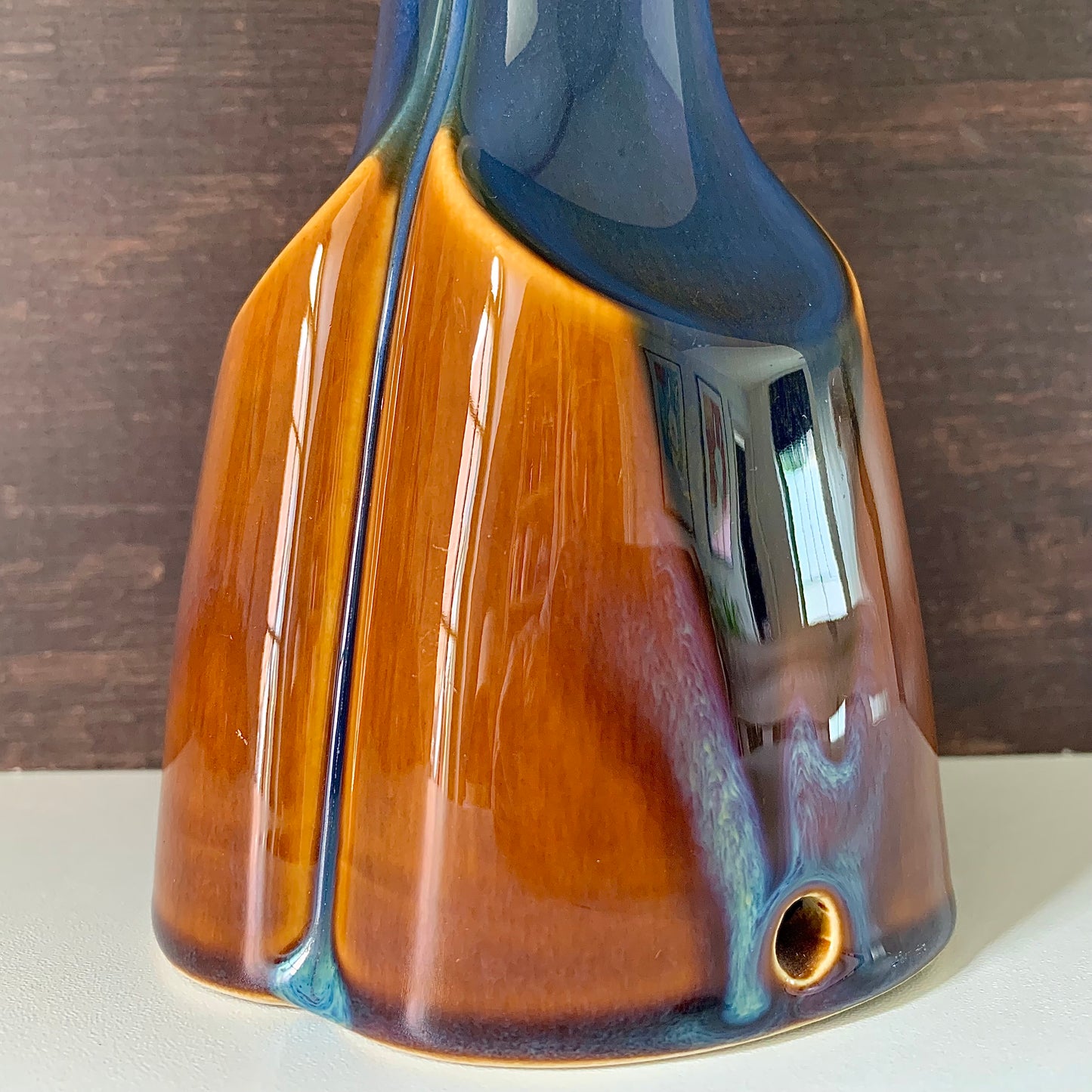 Soholm Pottery Blue Amber Danish Table Lamp Vintage 1960s Retro 940