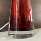 LARGE Orrefors Ruby Red Swedish Crystal Glass 1960s Table Lamp Carl Fagerlund Design
