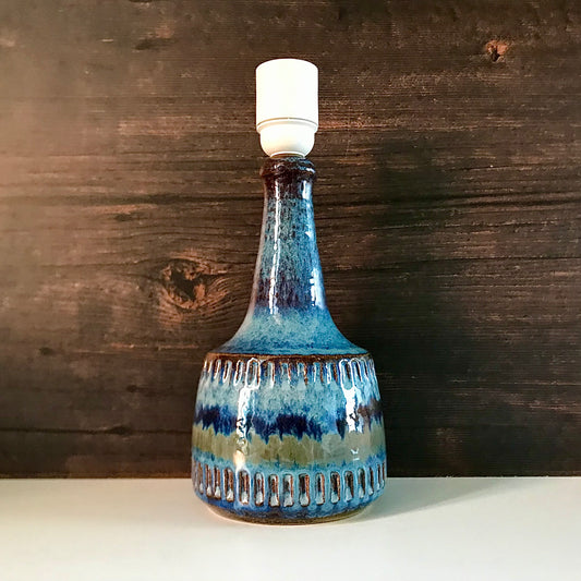 Soholm Danish Blue Table Lamp Vintage 1960s Retro Scandi Olive Green