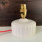 Vintage British English White Pink Ceramic Table Lamp 1970s 1980s Staffordshire Pottery